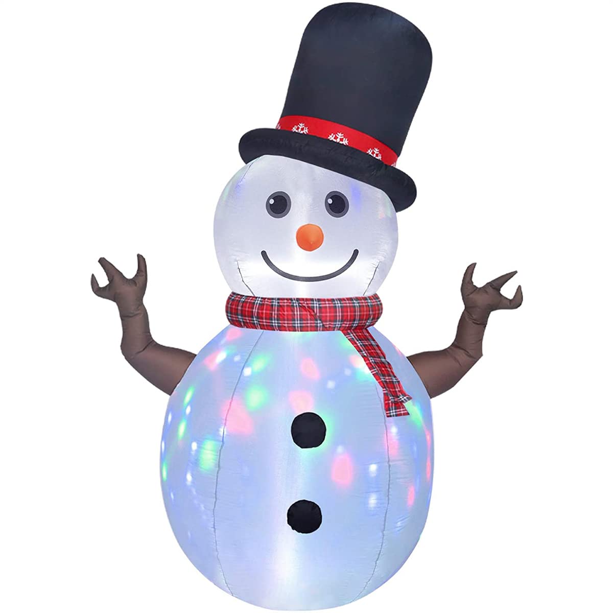 ASTEROUTDOOR 8ft Christmas Inflatable Decorations Rotating Snowman w/Colored LED Built Outdoor Yard Lawn Lighted for Holiday Sea