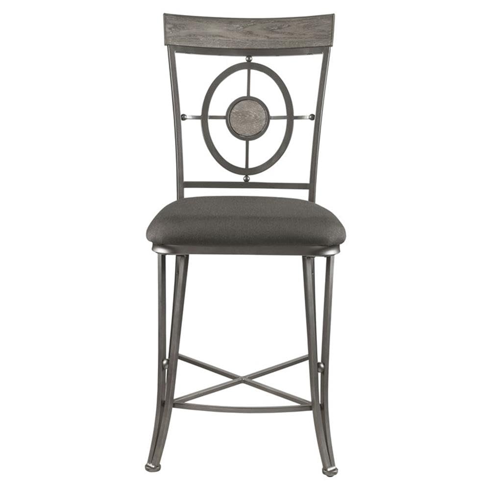 Acme Landis Metal V-Leg Counter Height Chair in Gunmetal Set of 2