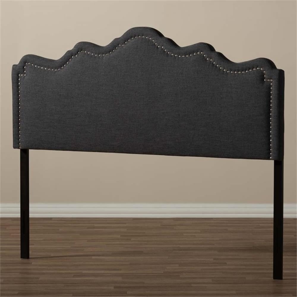 Baxton Studio Nadeen Modern Dark Grey Fabric Full Size Headboard - Stylish and Contemporary Design for Your Bedroom