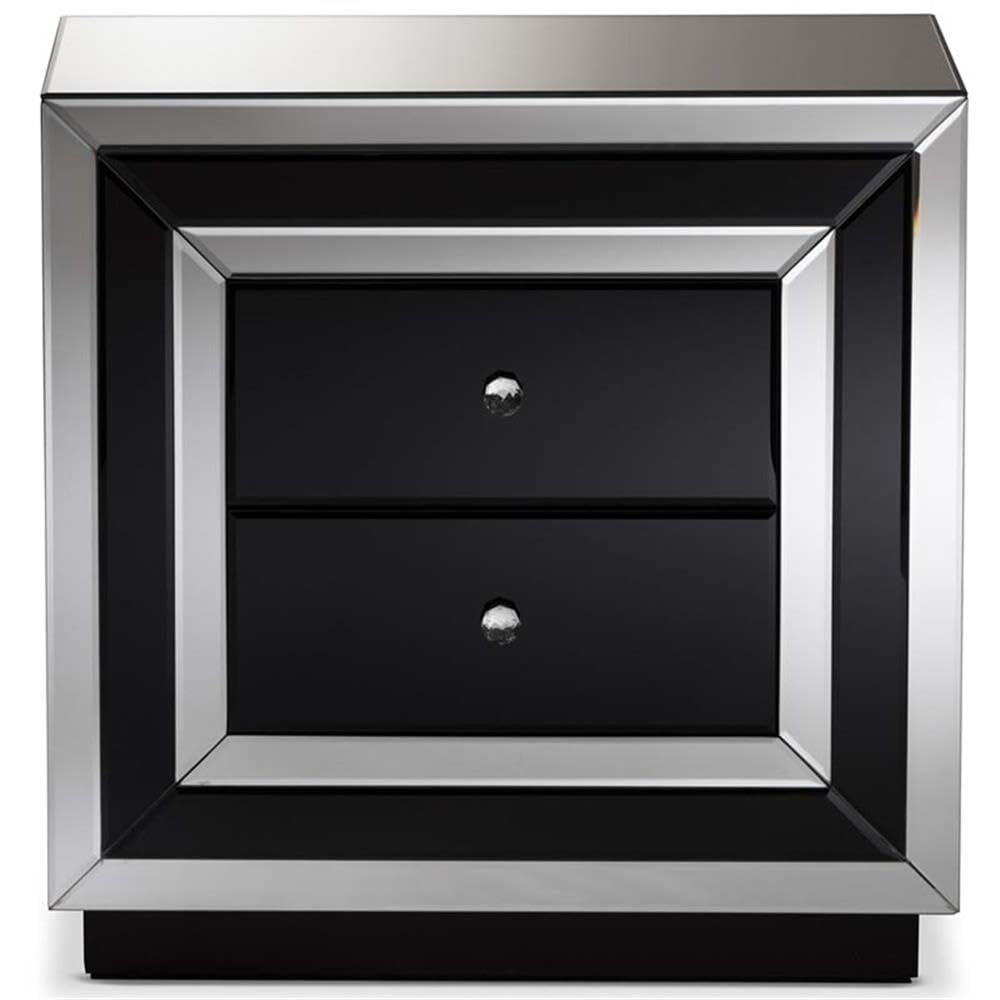Baxton Studio Cecilia Regency Glamour Style Mirrored 2-Drawer End Table