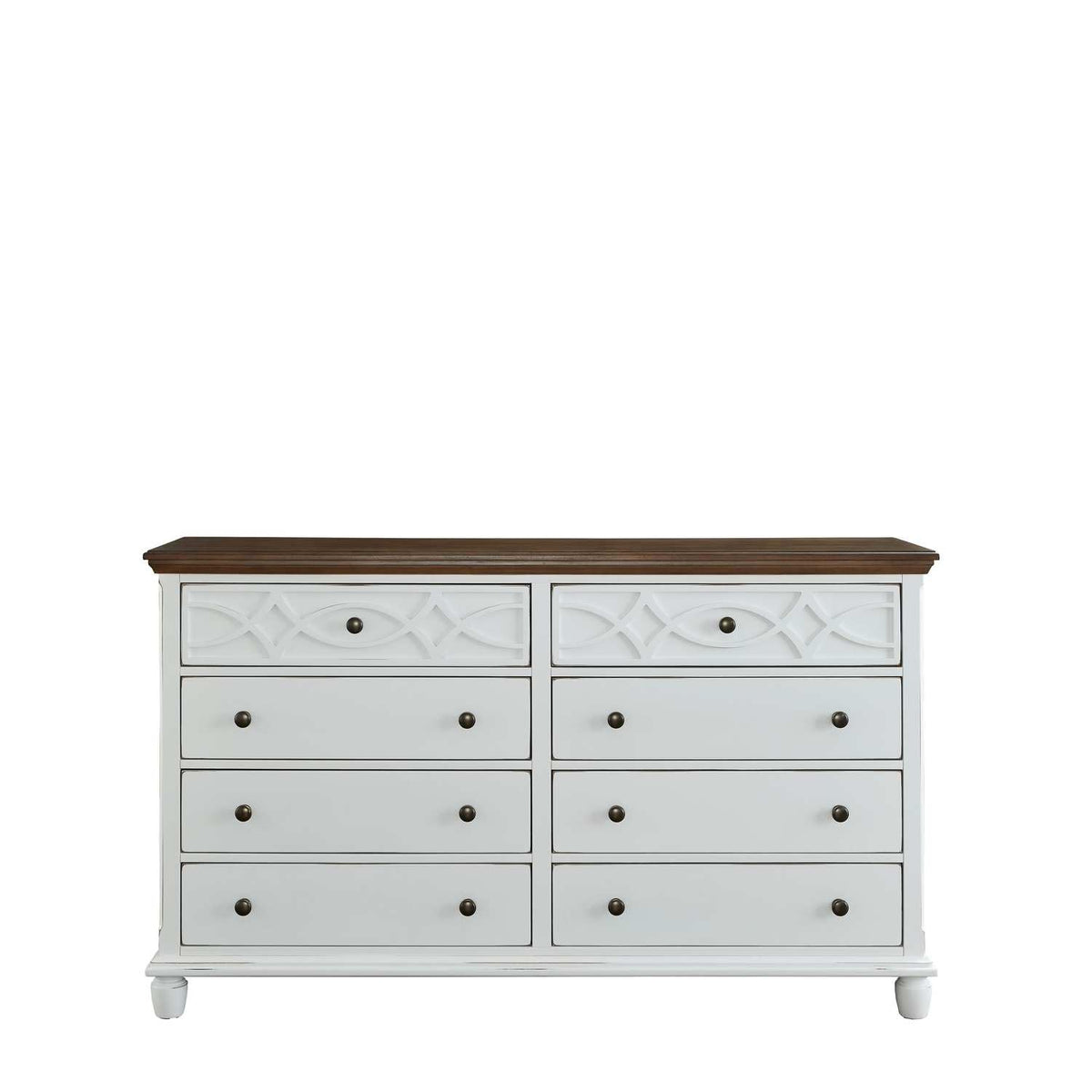 Progressive Furniture Granada Wood Dresser in Oak Vanilla, Brown/White