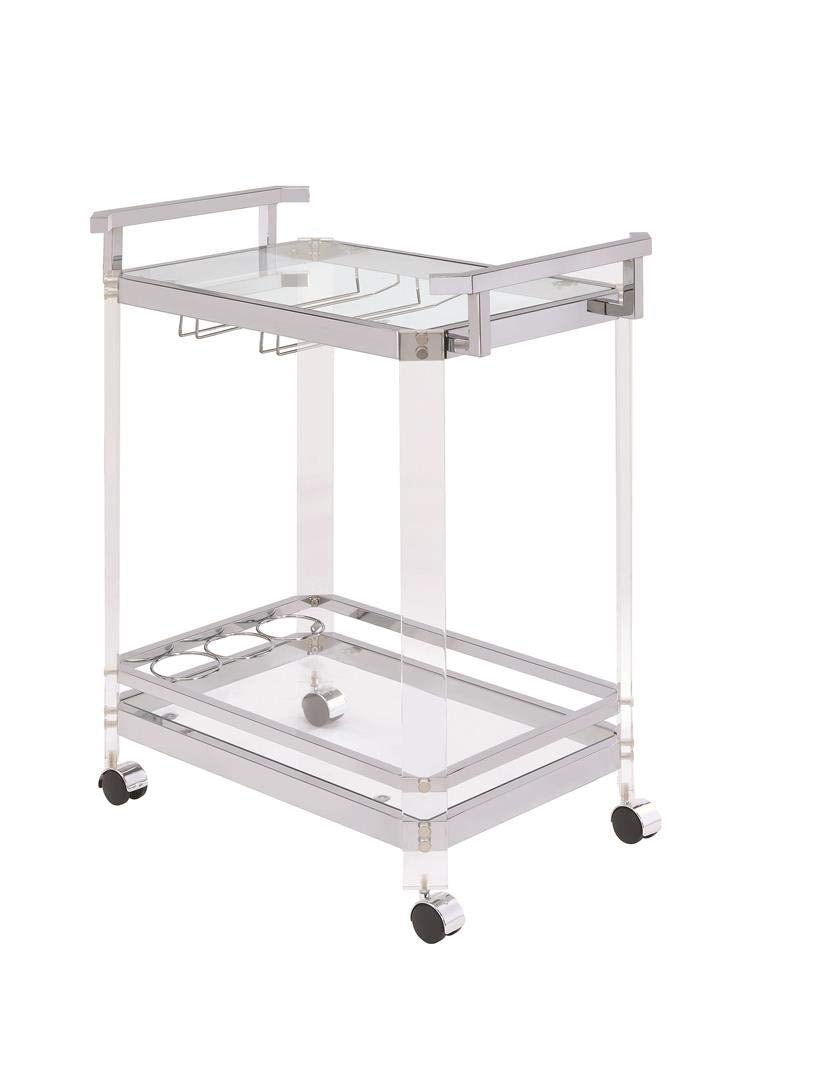 Coaster Home Furnishings Jefferson 2-Tier Glass Serving Cart Clear