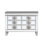 Acme Varian 6-Drawer Wooden Server in Mirrored and Antique Platinum