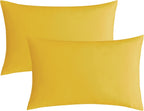 JELLYMONI Pillowcases Standard Set of 2 Cotton Envelope Pillow Covers Ginger 20  26in Bed Pillow Cases 100% Washed Cotton Soft B