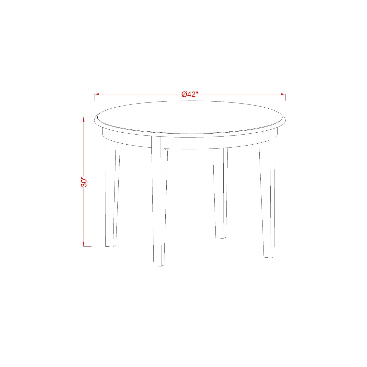 East West Furniture Bodo5-Whi-W 5 Pckitchen Dinette Set - Dinette Table And 4 Dining Chairs