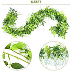 Onetoy Wisteria Garland Flower Vines Wisteria Vines Artificial Wisteria Hanging Flowers Garland - 5Pcs Total 33Ft (White)