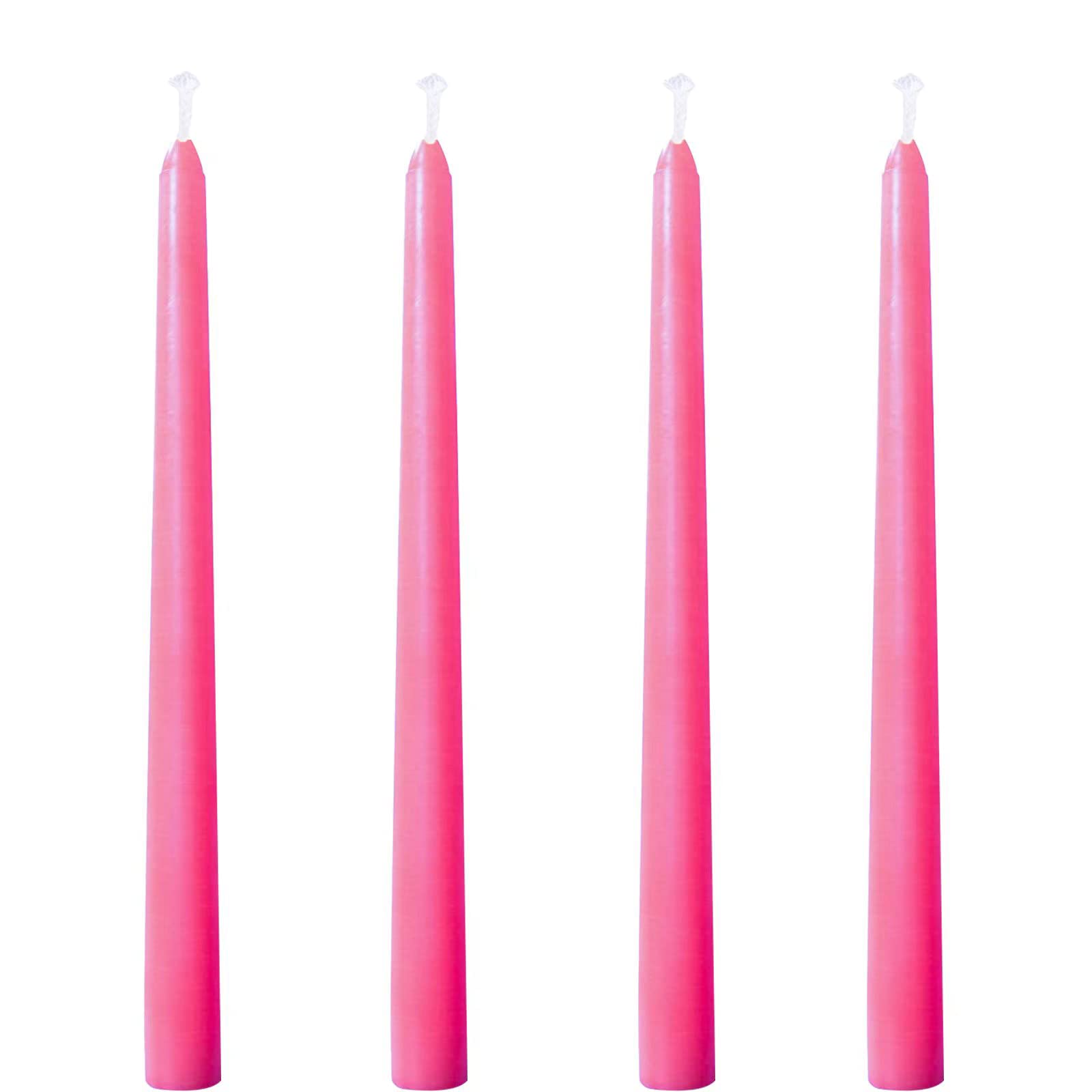 10 inch Pink Taper Candles-Set of 4 Tapered Candle, Tall Candlesticks,Home Dinner Candle, Party, Wedding, Halloween, Christmas C