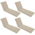 Summsun Chaise Lounge Cushions Outdoor Set Of 4 - Waterproof And Fade Resistant Sun Lounger Replacement Cushion - Patio Lounger
