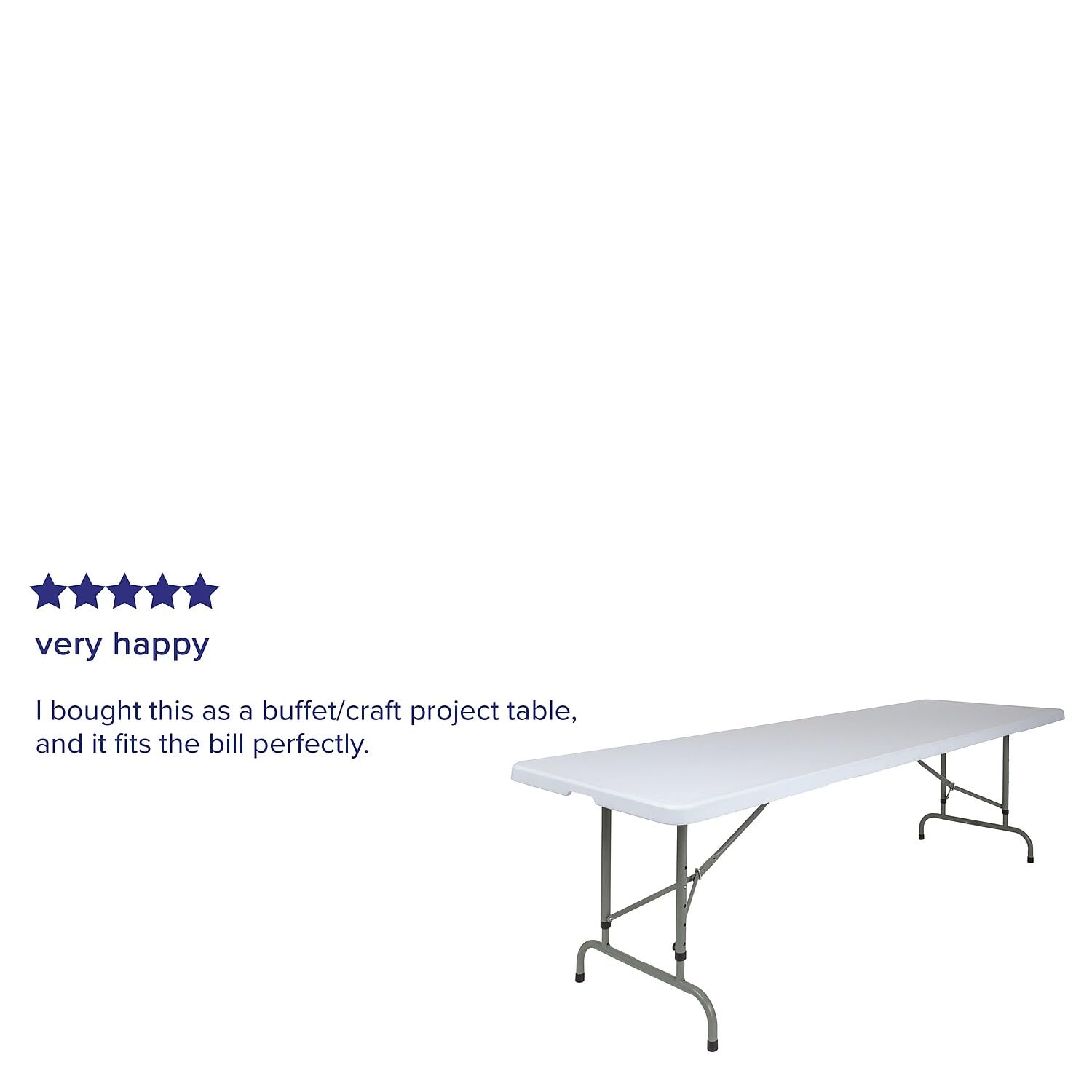 Flash Furniture Kathryn 8-Foot Height Adjustable Granite White Plastic Folding Table