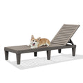 Dimar Garden Outdoor Chaise Lounge,Resin Pool Lounge Chair Waterproof Recliner, Taupe