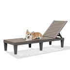 Dimar Garden Outdoor Chaise Lounge,Resin Pool Lounge Chair Waterproof Recliner, Taupe