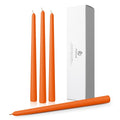 Pickood 12-Inch Tall Dripless Taper Candles Set of 4 - Orange Tapered Candles, Perfect for Halloween,Fall - Smokeless, Unscented