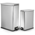 Home Zone Living 8 Gallon and 2.5 Gallon Kitchen Trash Can Combo Value Set, Slim Body Stainless Steel Design, 30 Liter and 9.7 L
