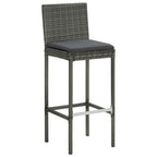vidaXL Patio Bar Set with Cushions 7 Piece Garden Outdoor Bar Sets Dinner Bistro Dining Table Chair Stool Pub Furniture Seating Poly Rattan