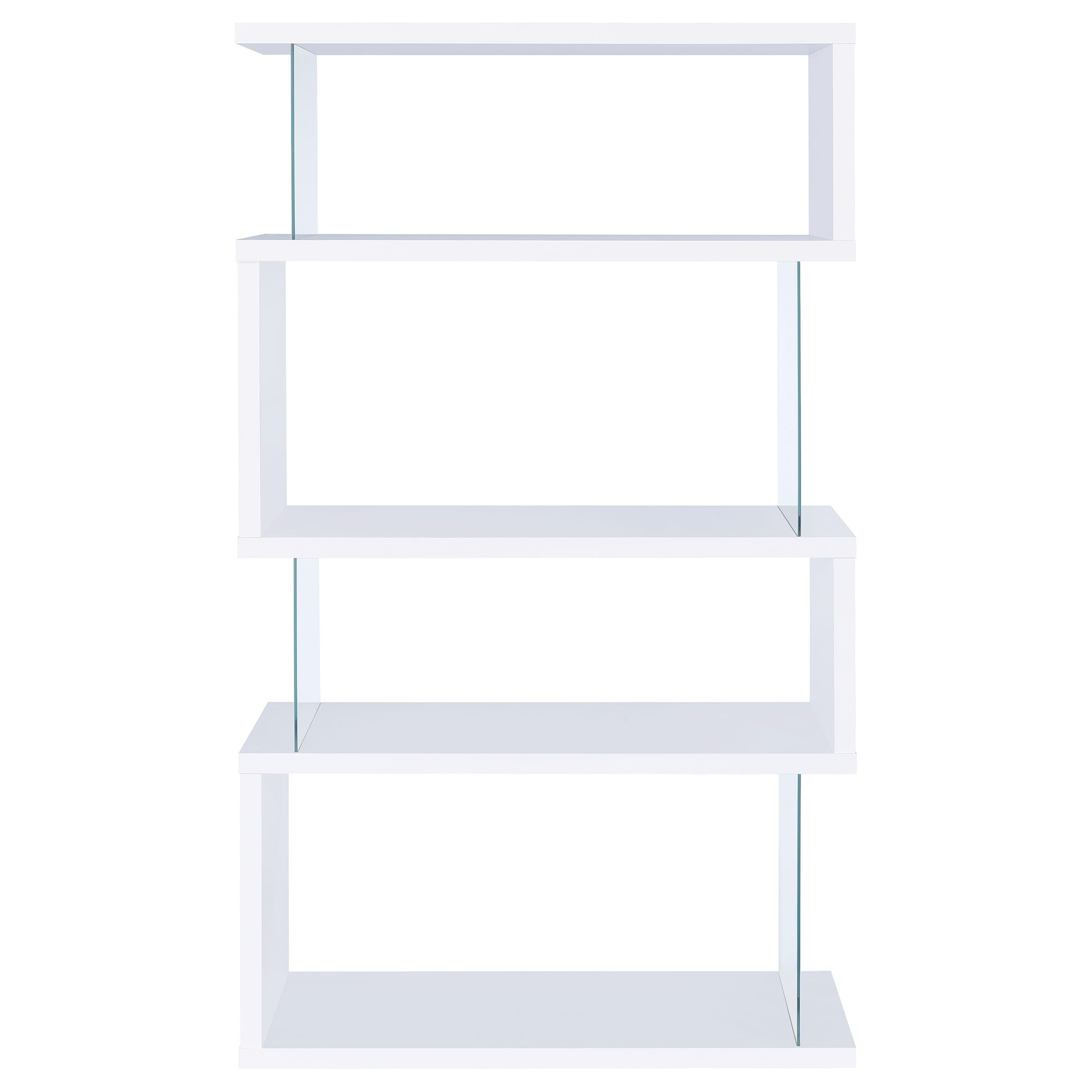 Coaster Home Furnishings Emelle 63-inch 4-Shelf Glass Panel Bookshelf White