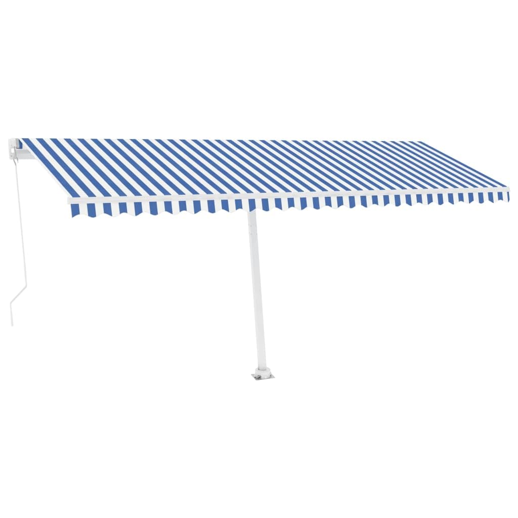 vidaXL Freestanding Manual Retractable Patio Awning - Durable Aluminium Frame with UV and Water-Resistant High-Density Polyester