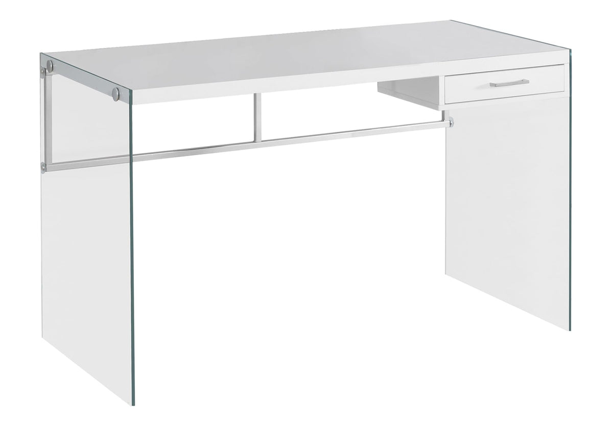 Monarch Computer Desk, Glossy White, 48'