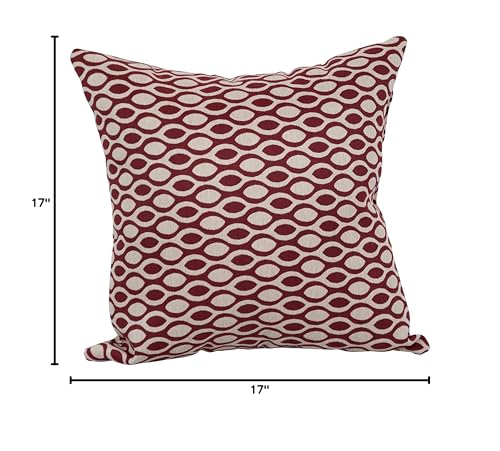 Blazing Needles Square Polyester Jacquard Throw Pillows, 17&quot;, Ozero Wine 2 Count
