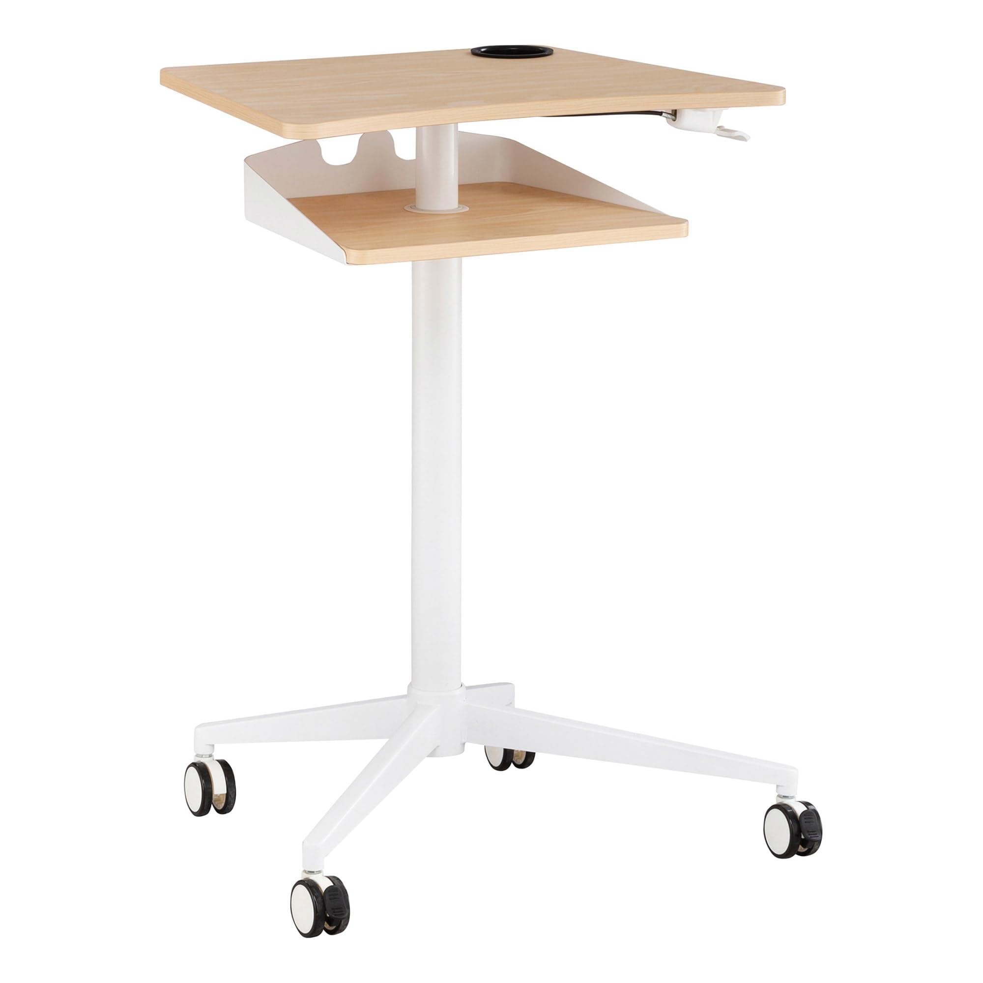 Safco Products 1944NA VUM Pneumatic Height-Adjustable Stand-Up Mobile Laptop Computer Workstation, Mobile Computer Cart, 22.875 