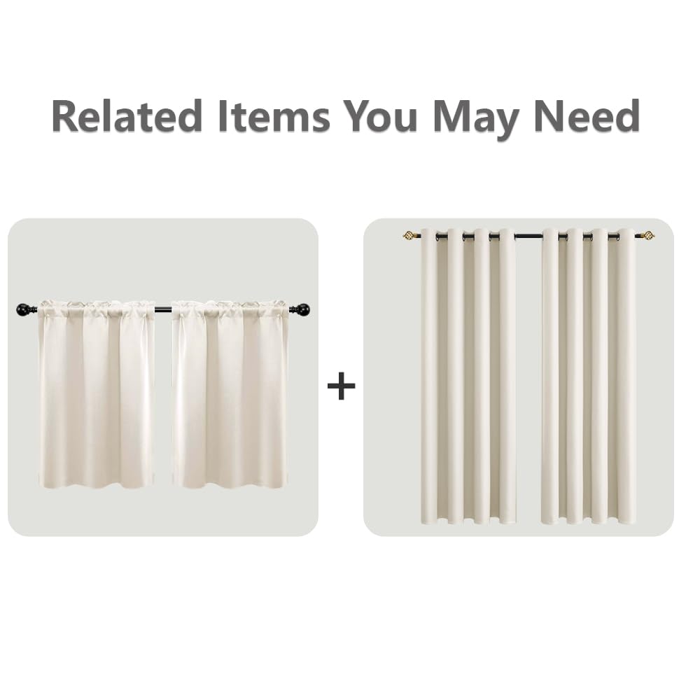 Mrs.Naturall Cream Blackout Curtains 90 Inches Long For Living Room 2 Panels Set,Heat Blocking Thermal Insulated Room Darkening