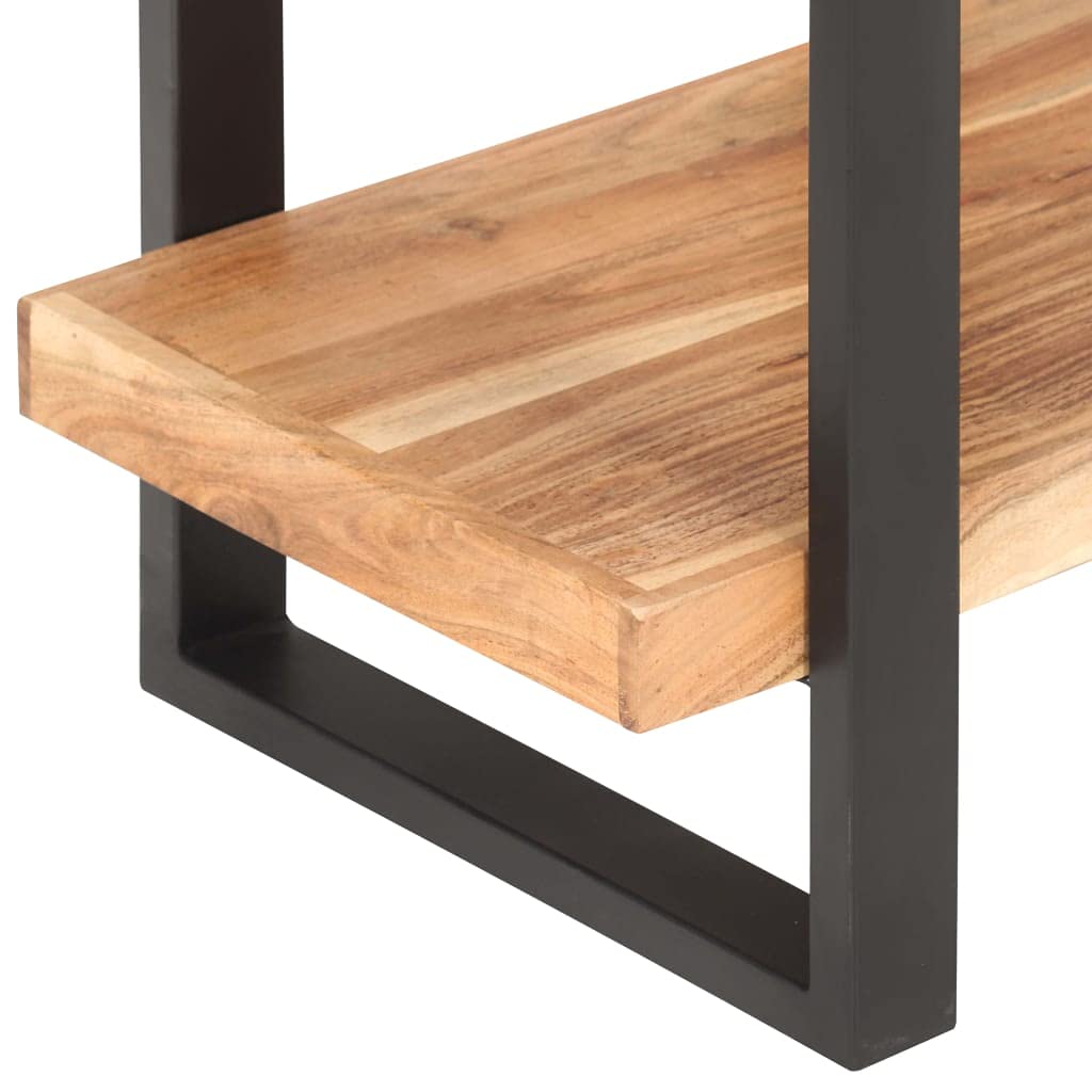 vidaXL 4-Tier Industrial Solid Acacia Wood Bookcase - Thumbnail 4