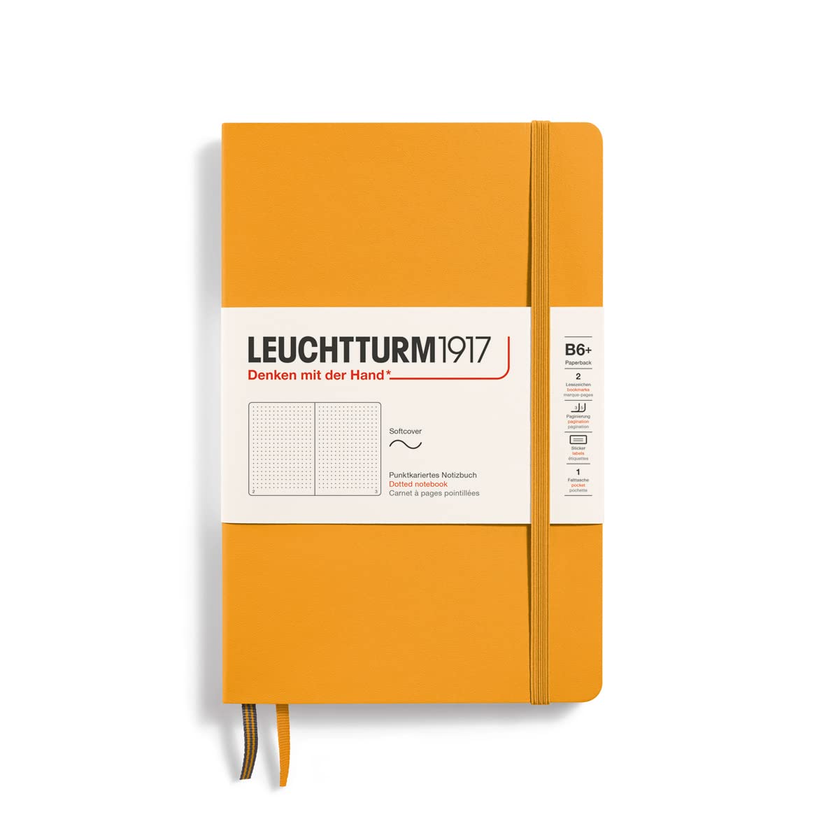 Leuchtturm1917 - Notebook Softcover Paperback B6+ - 123 Numbered Pages For Writing And Journaling (Dotted, Rising Sun)
