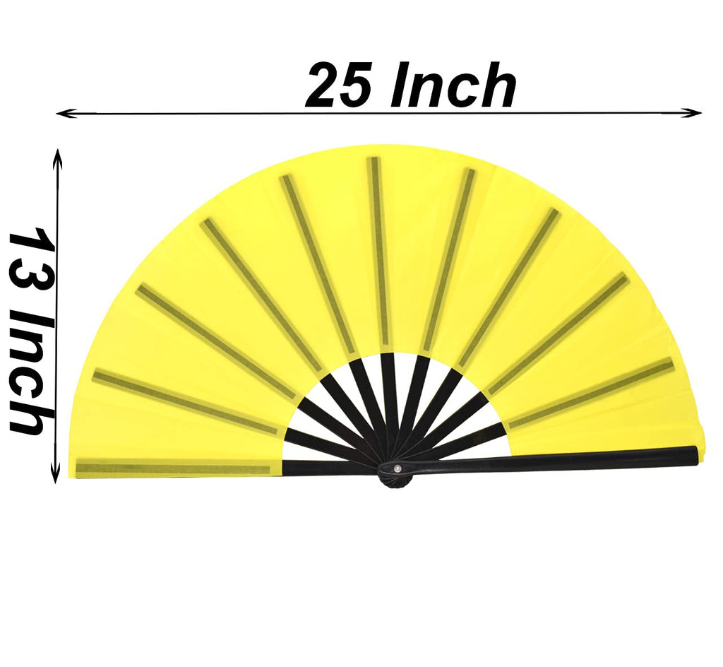 Honshen Folding Fan Performance Fan Nylon-Cloth Fan 13 Inch (Yellow)