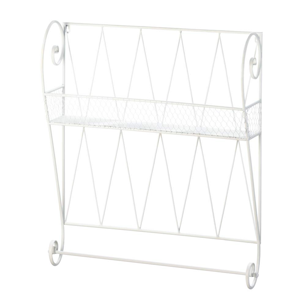 Summerfield Terrace 10018382 White Wire Wall Shelf, No Size, Multicolor