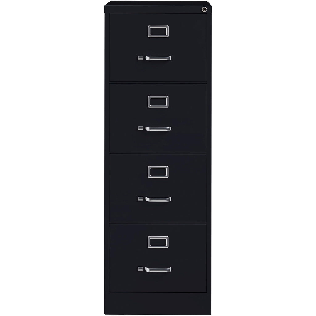 Lorell 4-Drawer Vertical File, 18 by 26-1/2 by 52-Inch, Black