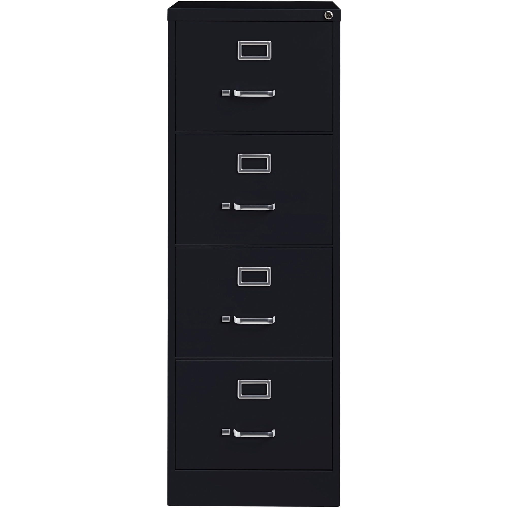 Lorell 4-Drawer Vertical File, 18 by 26-1/2 by 52-Inch, Black