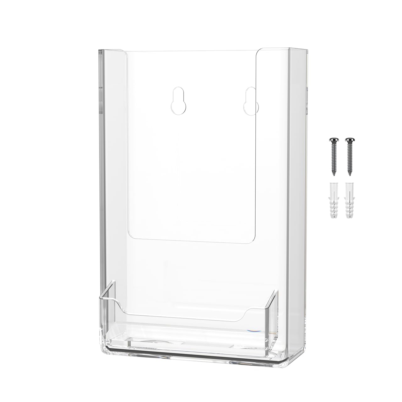 Marketing Holders 12 Pack Pamphlet Holder With Card Slot And Hanging Hardware For 4' Rack Cards, 3.5' X 2' Contact Info, And