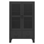 vidaXL Industrial Storage Chest with Adjustable Shelves & Drawers - Urban Industrial Style, Durable Metal, Ample Storage, Black