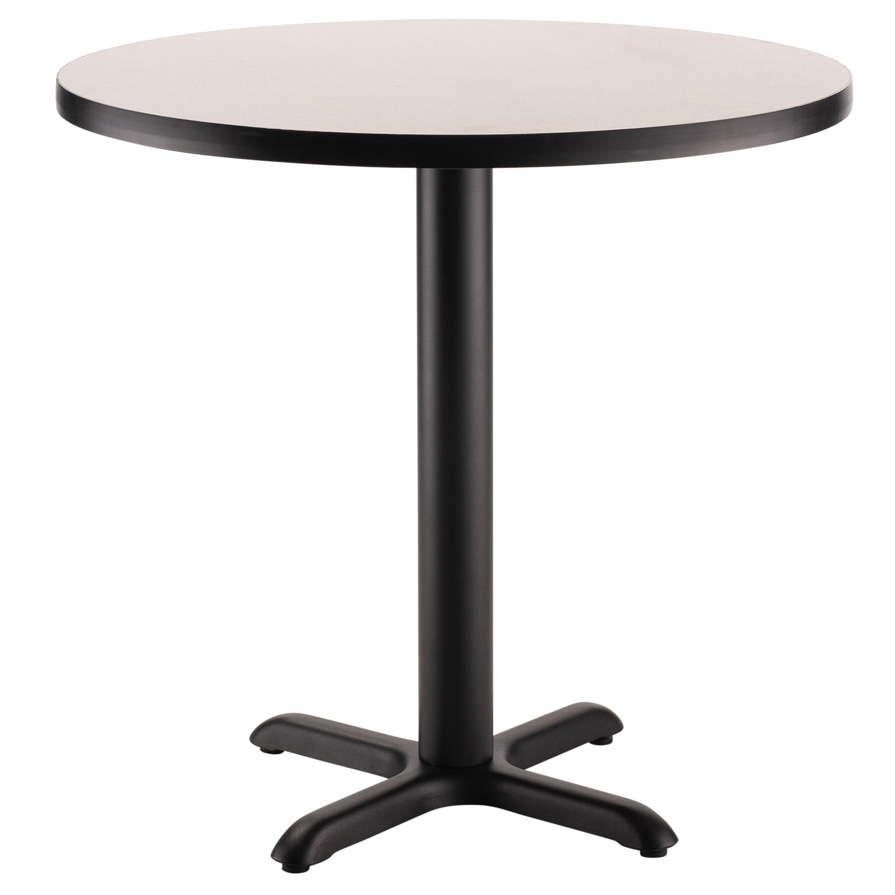 National Public Seating Nps 36' Round Cafe Table With X Base, 30' Height, Particleboard Core/T-Mold, Mahogany Top, Black Frame
