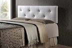 Baxton Studio Dalini Headboard with Faux Crystal Buttons White/Twin