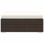 vidaXL Outdoor Wicker Ottoman, Wicker Ottoman Seat with Cushion, Outdoor Footstool Footrest Seat for Backyard Garden Poolside, Poly Rattan Brown