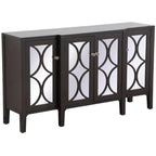 Elegant Decor Modern 4 Door 60" Accent Sideboard in Hand Painted Dark Walnut
