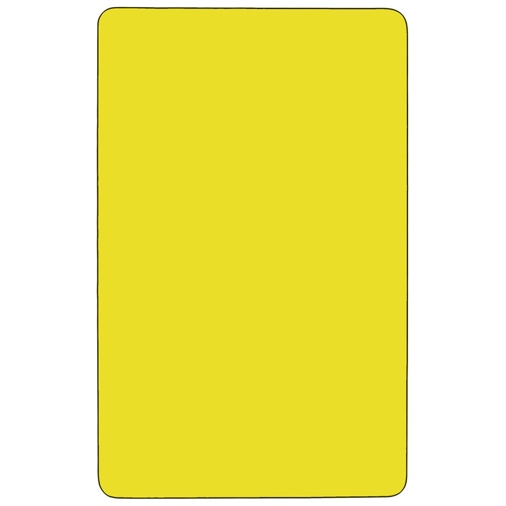 Flash Furniture Wren 24''W x 60''L Rectangular Yellow HP Laminate Activity Table - Standard Height Adjustable Legs