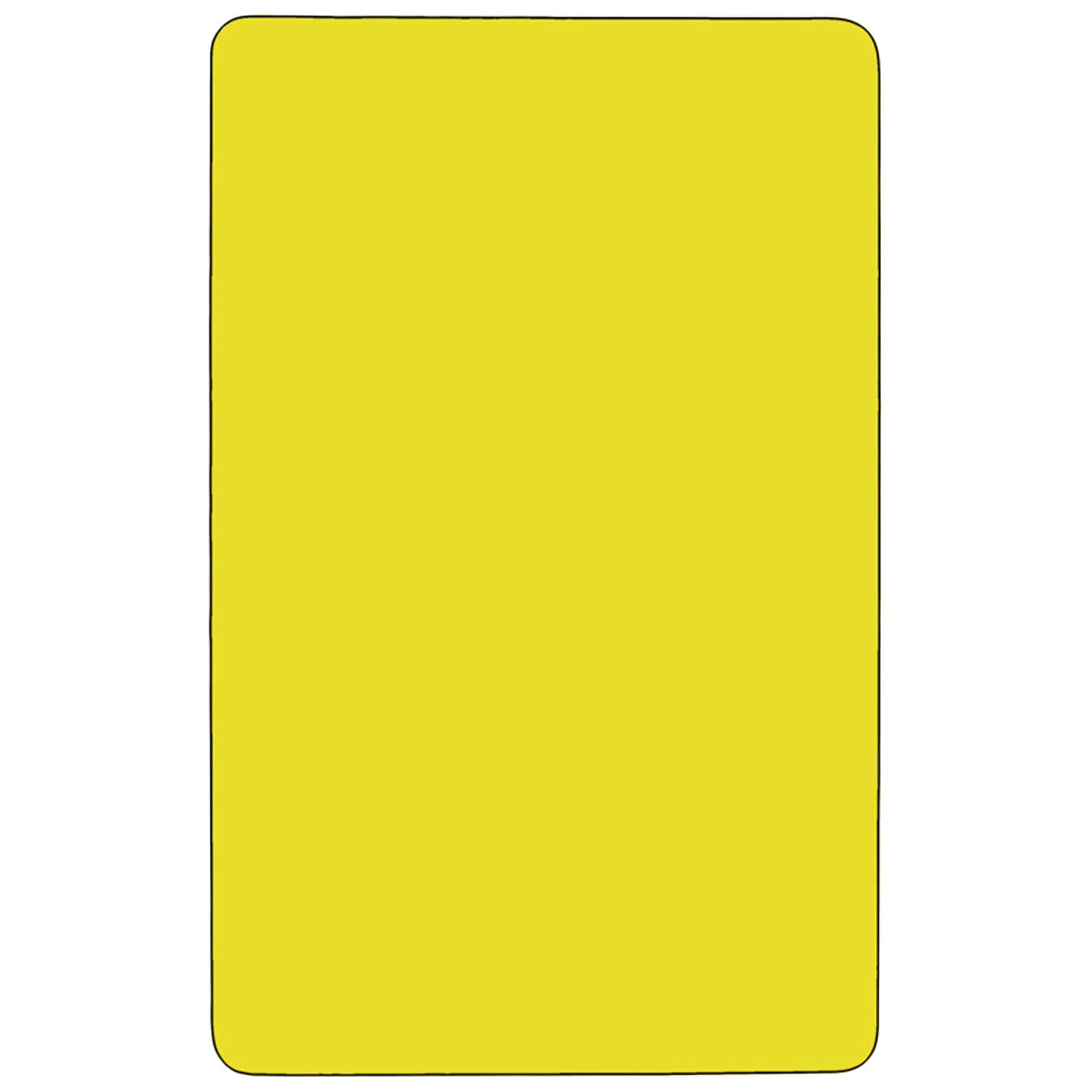 Flash Furniture Wren 24''W x 60''L Rectangular Yellow HP Laminate Activity Table - Standard Height Adjustable Legs