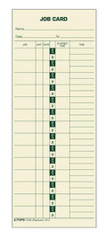 Tops Job Cards (Replaces L-61, 15-800622), 1-Sided, 3-1/2' X 9', Manila, Green Print, 500-Count (1258)
