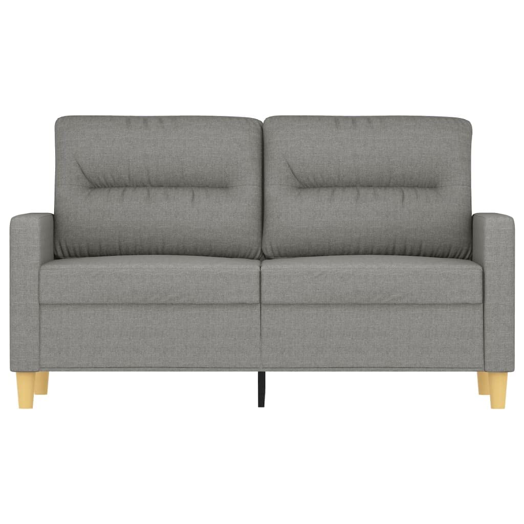 vidaXL Modern 2-Seater Sofa in Dark Gray Fabric - Spacious and Comfortable Seating with Durable Upholstery and Sturdy Plywood and Metal Frame - Ideal for Living Room, Reading Nook or Home Office