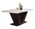 Acme Forbes Dining Table - 72120 - White Marble & Walnut