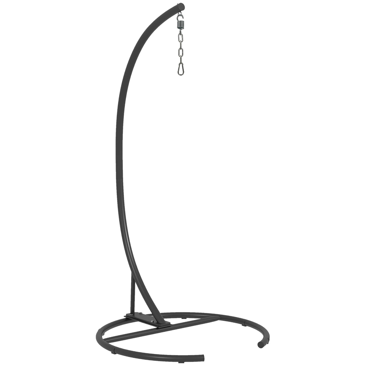 Outsunny Hanging Hammock Chair Stand With Round Base, C Hanging Stand Frame For Hammock Chair, Egg Chair, Porch Swing Chair, Ind