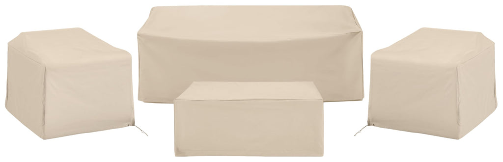 Crosley Furniture Patio Furniture Covers, Waterproof 4-Piece Cover Set For Outdoor Chairs, Sofa, Table, Tan