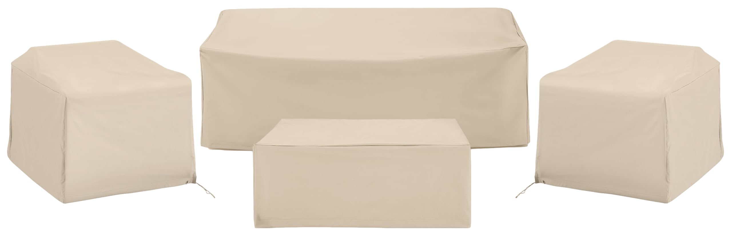 Crosley Furniture Patio Furniture Covers, Waterproof 4-Piece Cover Set For Outdoor Chairs, Sofa, Table, Tan