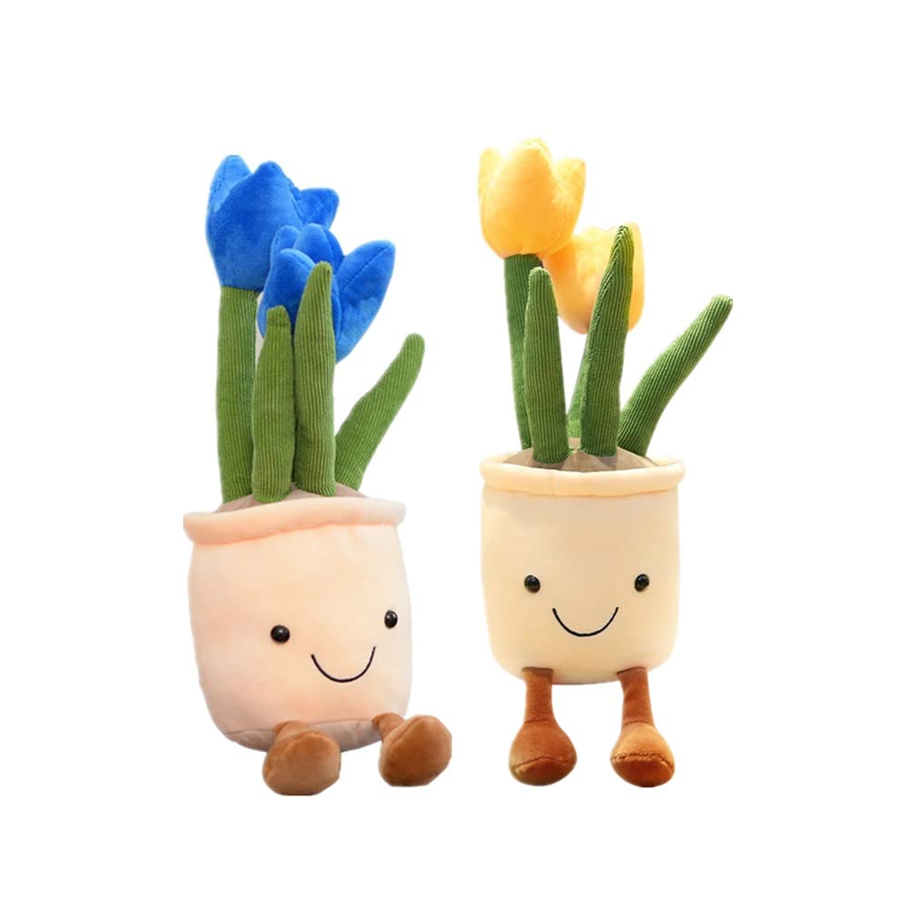Xizhi 2Pack Tulip Plush Toy 13' Succulent Flower Pot Plush Pillow Toy Stuffed Throw Plushie Pillow Doll For Office And Kids Roo