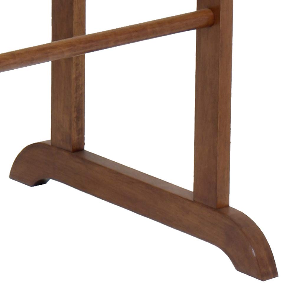 Winsome Wood Quilt Rack with 6 Rungs, Antique Walnut Finish, Tan Color - Stylish Furniture Organizer for Quilts and Blankets