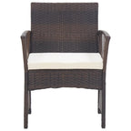 vidaXL Patio Armchairs with Cushions 2 pcs Brown Poly Rattan
