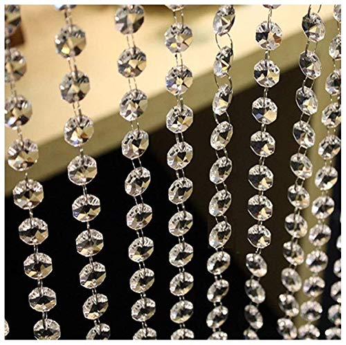RHK RK Height Adjustable Octagonal Strings Bead Round Glass Crystal Hanging Curtain for Decoration for All The Parties and Festi