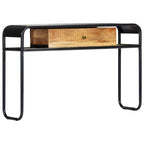 vidaXL Solid Mango Wood Console Table with Steel Frame - Vintage Charm, No Assembly Required, Ample Storage - 46.5"x11.8"x29.5"