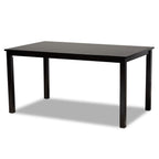 Baxton Studio Suvi Modern and Contemporary Sand Fabric Upholstered and Dark Brown Finished Wood 7-Piece Dining Set